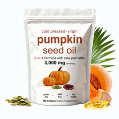 Huuazoi Pumpkin Seed Oil softgels in close-up, easy daily supplement for wellness.