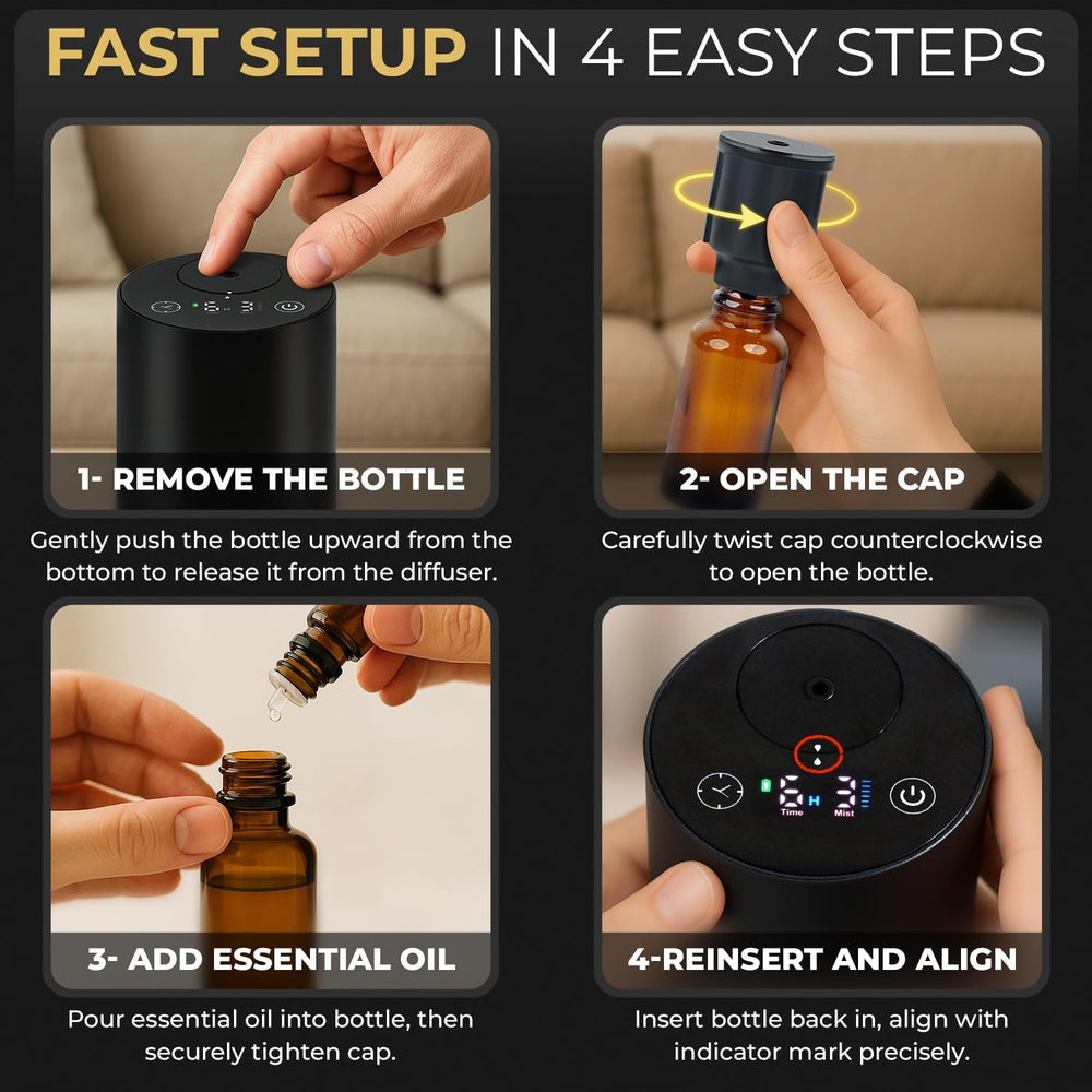 Huvama A7 Mini travel-friendly diffuser with case on the move