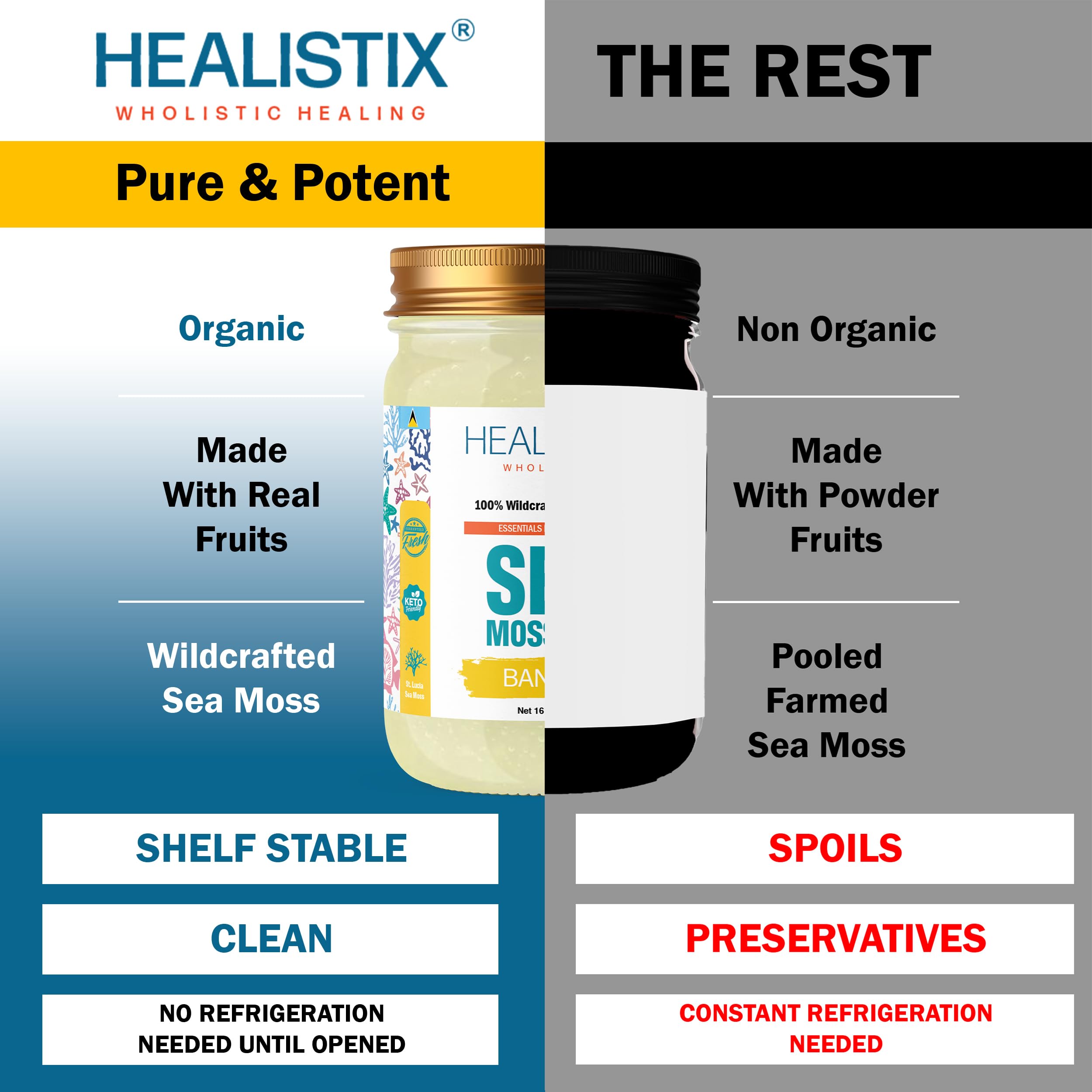 HX HEALISTIX Banana Sea Moss Gel serving ideas, blend into smoothies.
