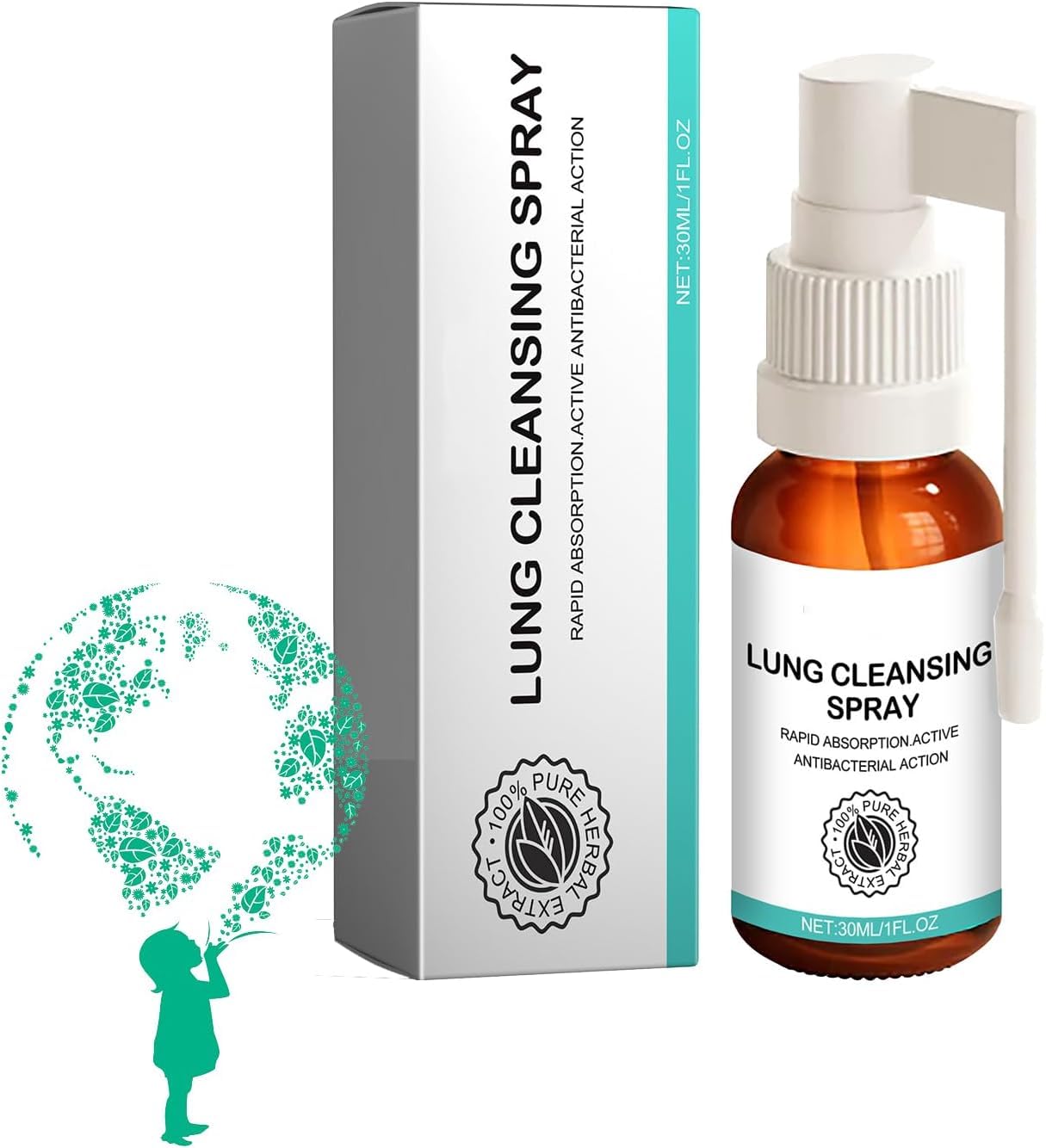 HXYDNBF Lung Cleansing Spray bottle front view for portable respiratory support.
