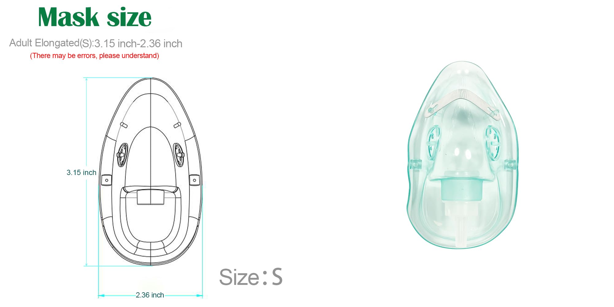 HXZSYT 6.6 ft tube attached to pediatric oxygen mask for flexible delivery.