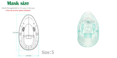 HXZSYT 6.6 ft tube attached to pediatric oxygen mask for flexible delivery.