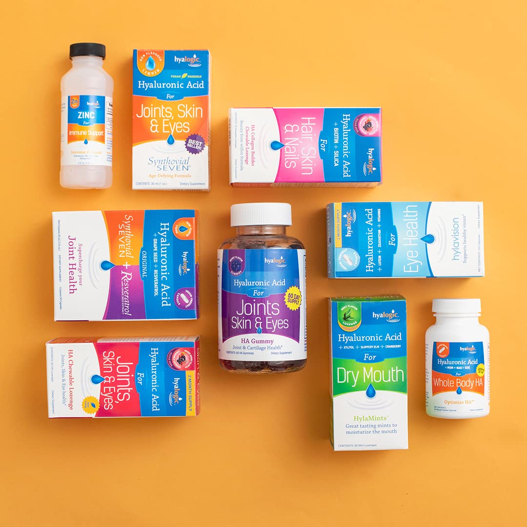 60-count Hyalogic HA Gummies bottle ready for daily use.