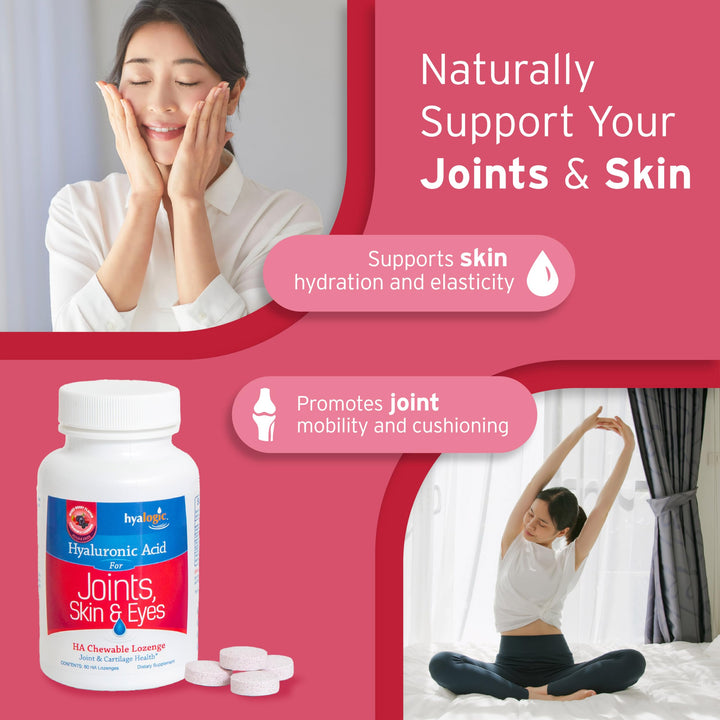 Hyalogic High molecular weight Hyaluronic Acid Chewable Lozenge for premium hydration and mobility support