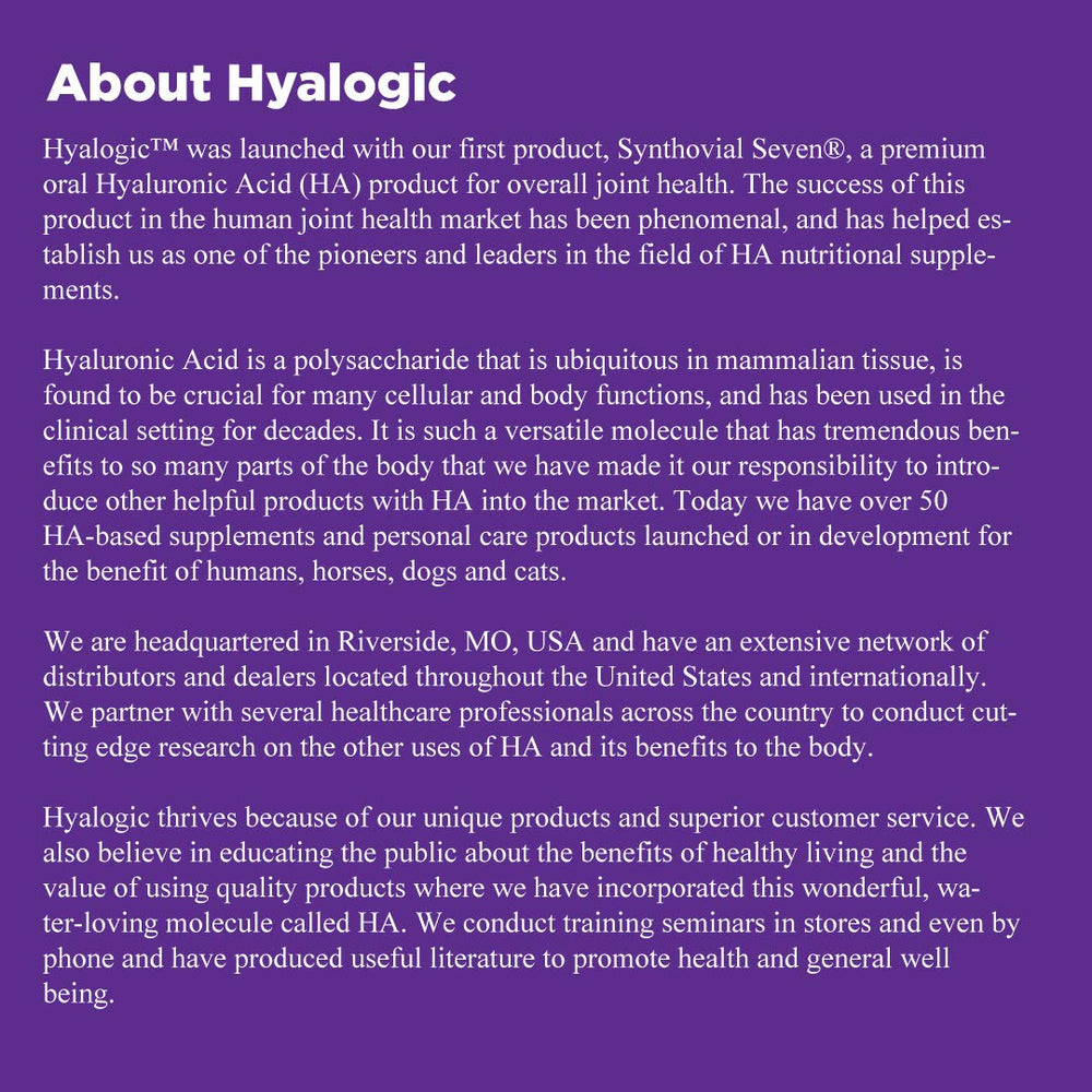Hyalogic Synthovial Seven daily-use pack ready for everyday routines.
