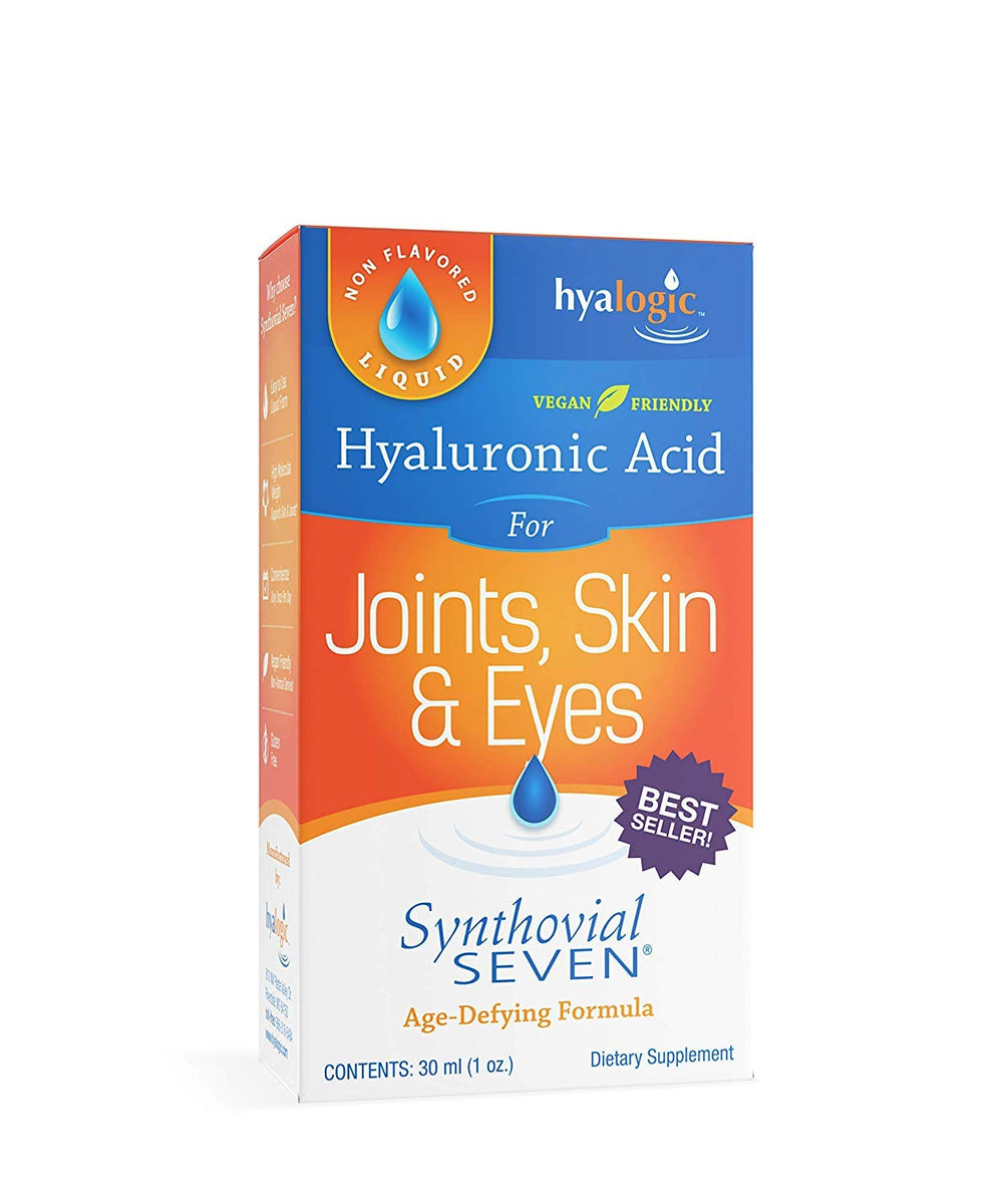 Hyalogic Synthovial Seven label closeup highlights high molecular weight hyaluronic acid.