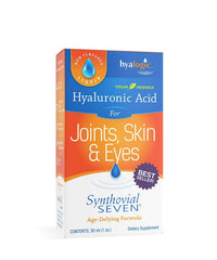 Hyalogic Synthovial Seven label closeup highlights high molecular weight hyaluronic acid.