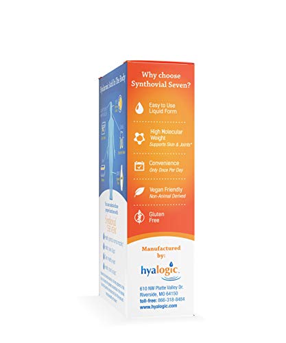 Hyalogic Synthovial Seven vegan gluten-free badge on packaging