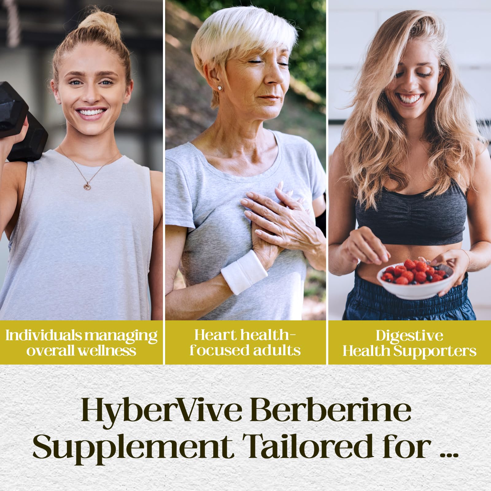 Allergen-free packaging of HyberVive Berberine supports sensitive diets.