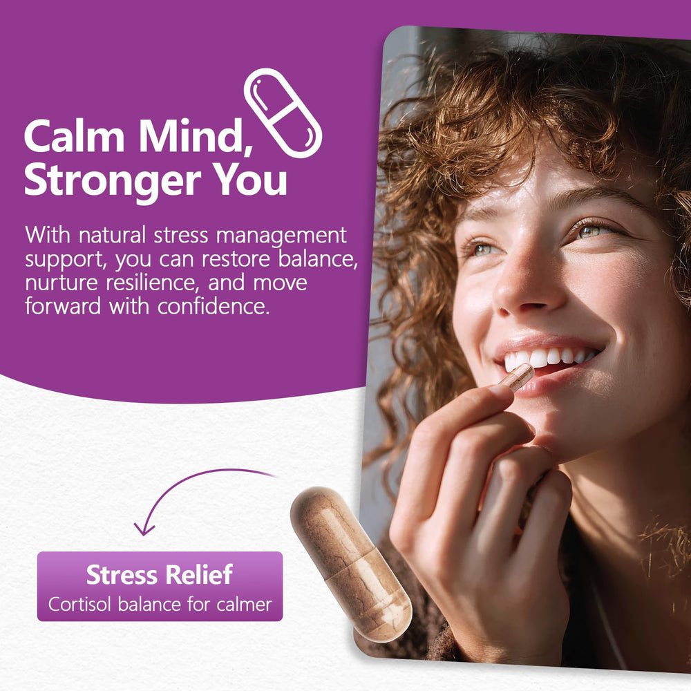 HyberVive saffron-ashwagandha-l-theanine capsules promote relaxed focus.