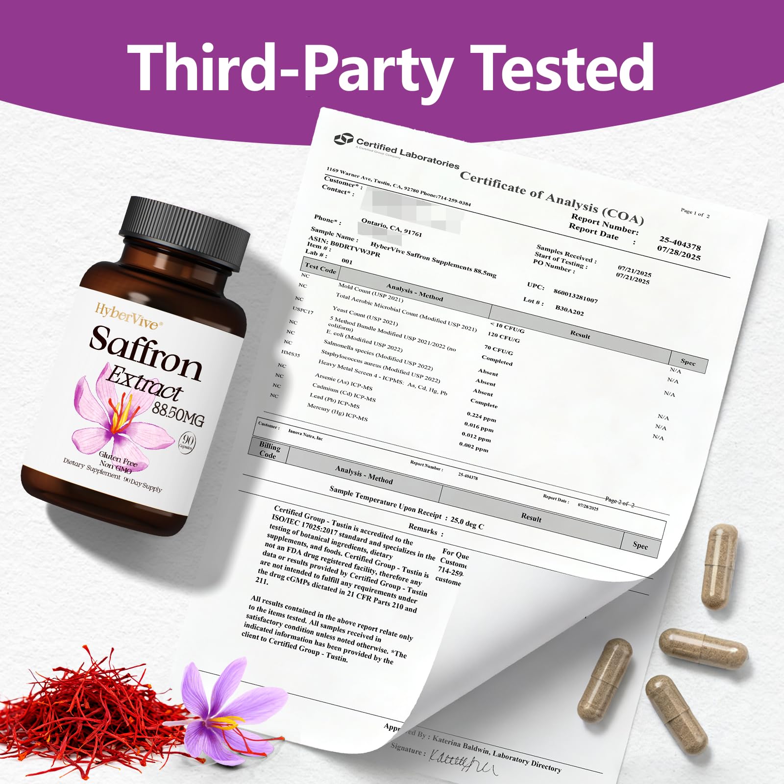 HyberVive saffron image suggests eye health benefits with antioxidant saffron.