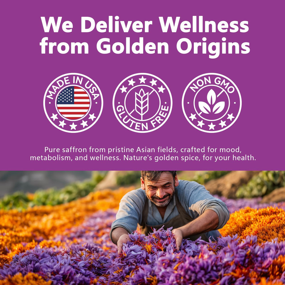 HyberVive saffron capsules for vegan, gluten-free lifestyle.