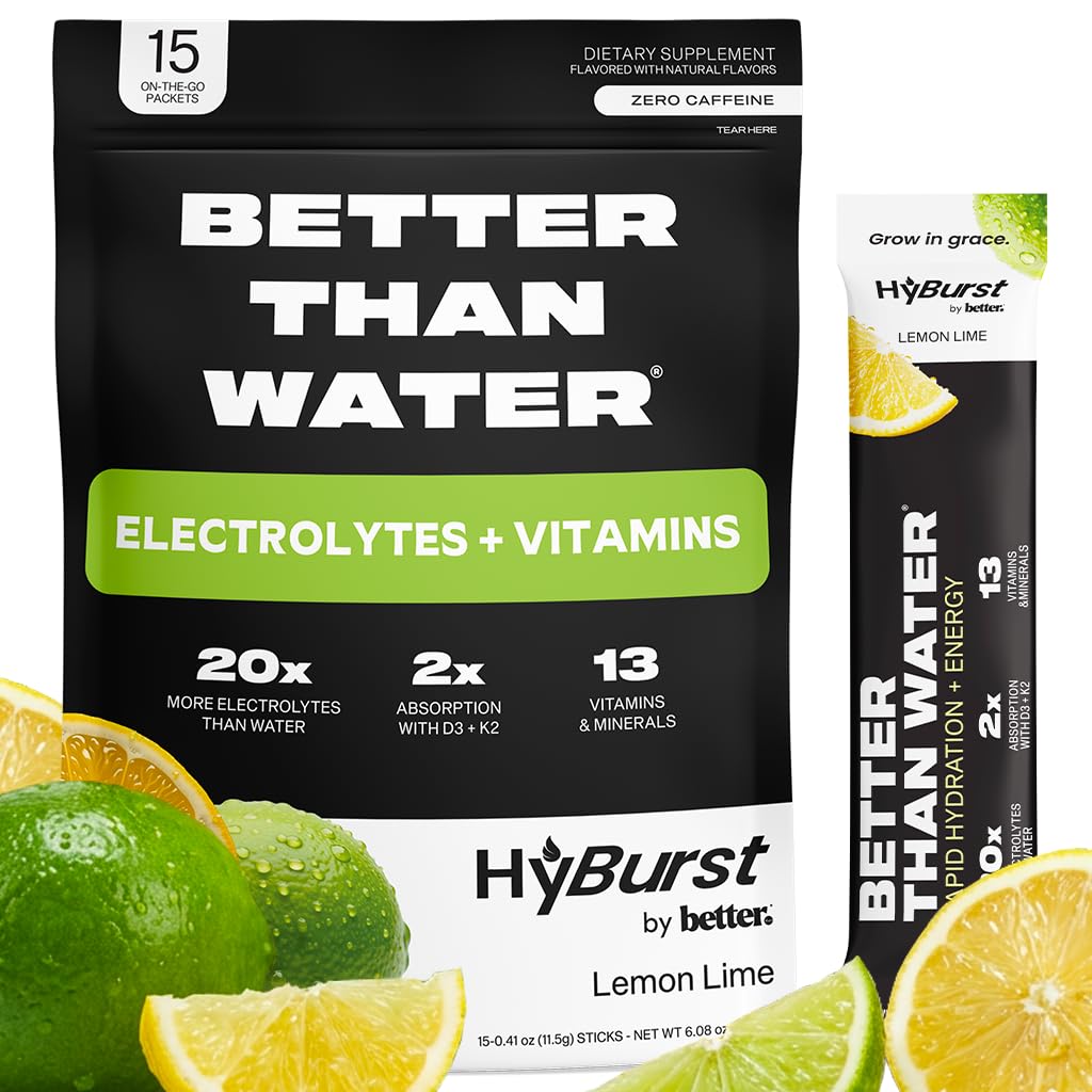 Hyburst Better Than Electrolyte bottle pour shows refreshing hydration for active days.