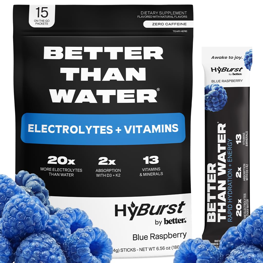 Hyburst bottle pour blue raspberry shows convenient hydration on the go.