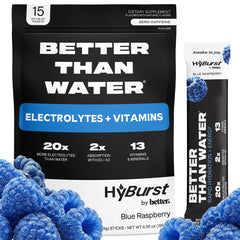 Hyburst bottle pour blue raspberry shows convenient hydration on the go.