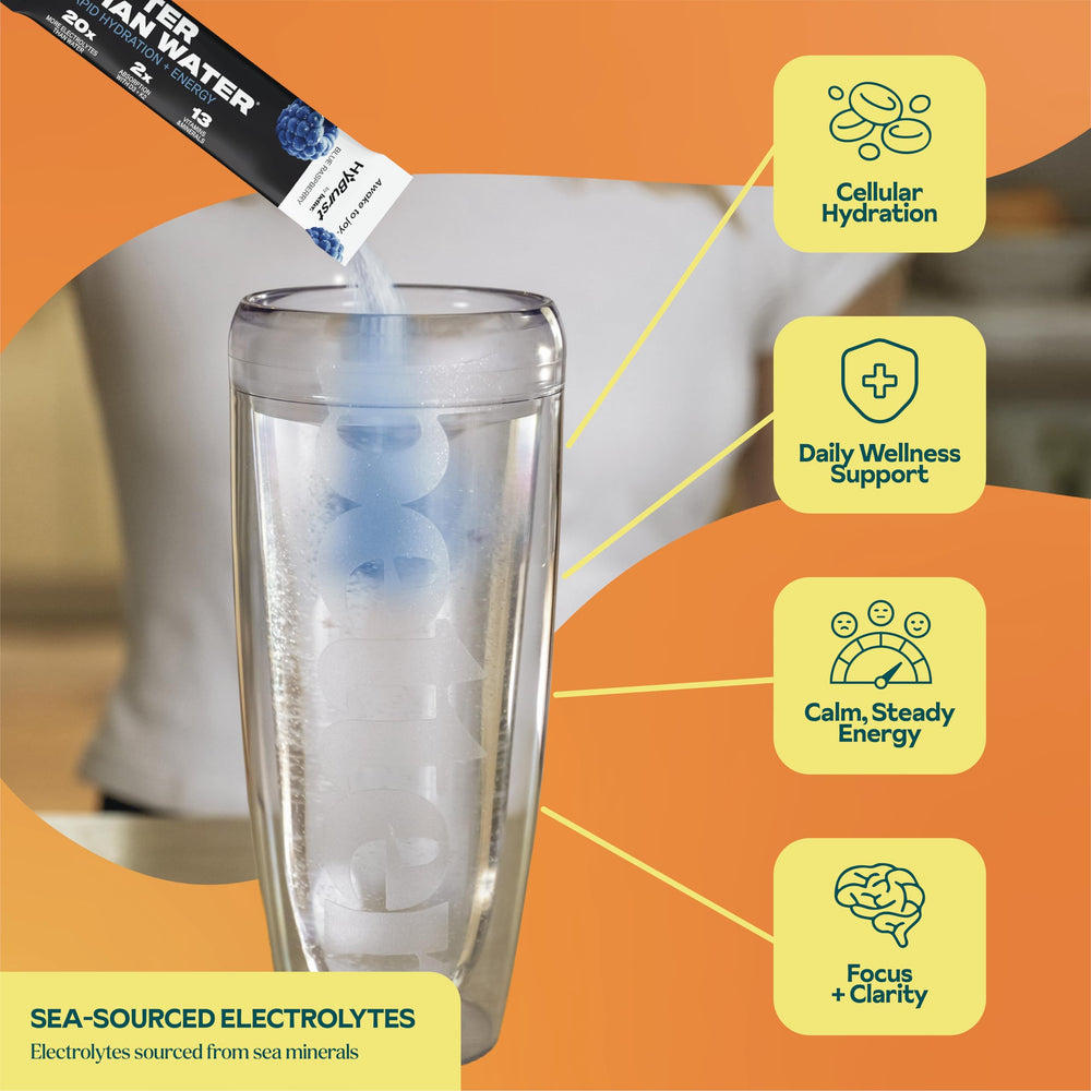 Hyburst scoop-dispense blue raspberry demonstrates easy mix and precise measurement.