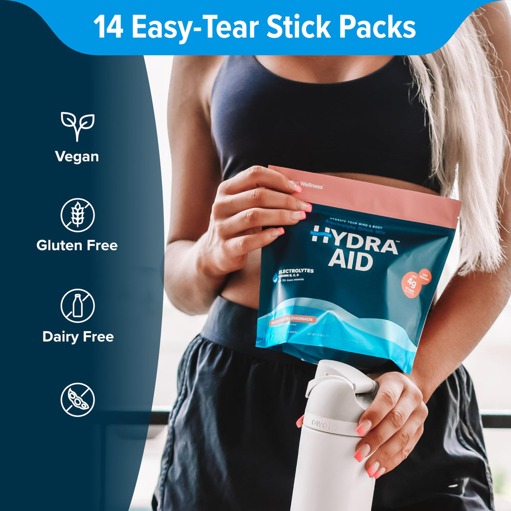 HYDRA AID ready-to-go hydration in a 32 oz bottle.
