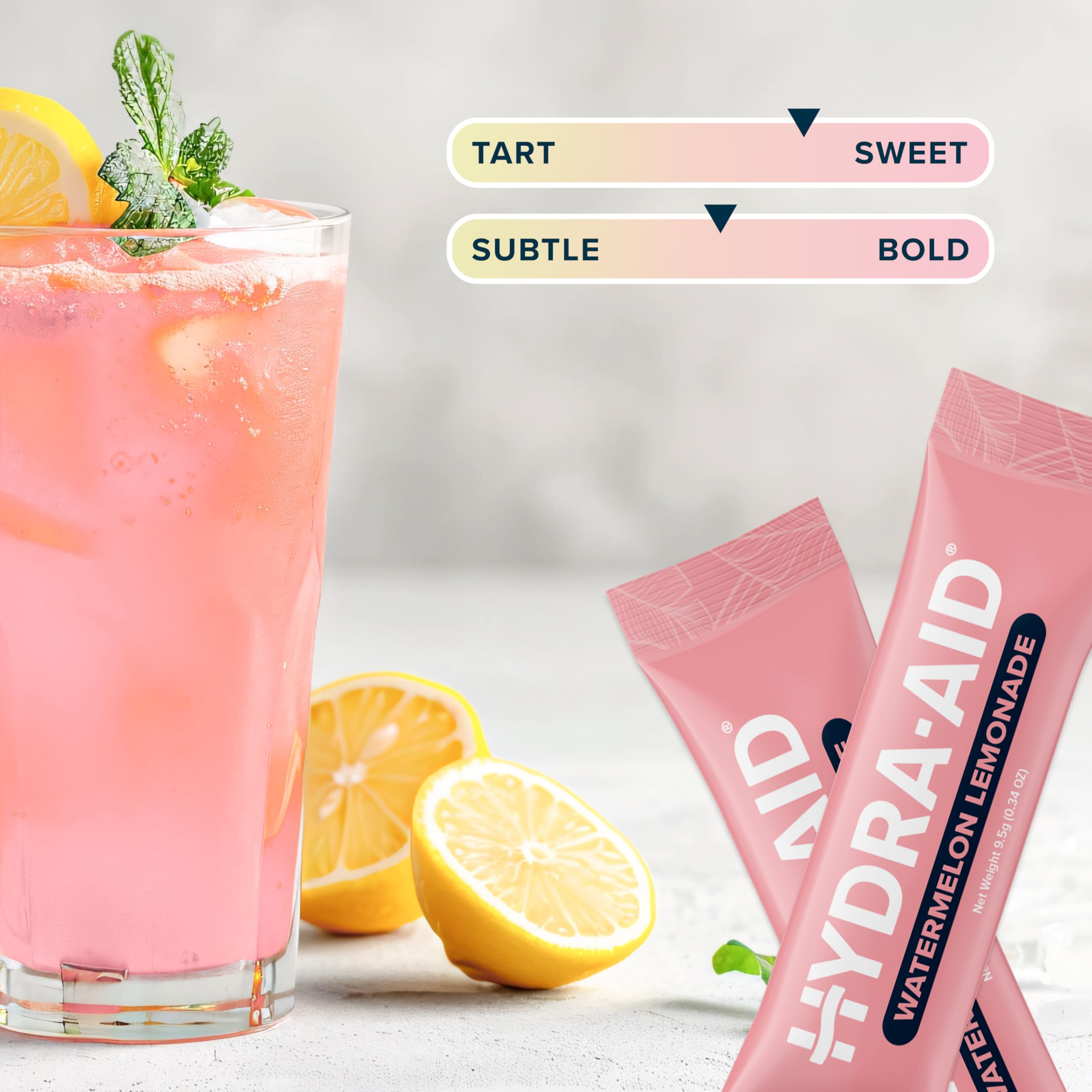 HYDRA AID drink with visible vitamins B C D boosts hydration.