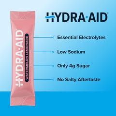 HYDRA AID stick dissolving in water provides low-sugar refreshment.