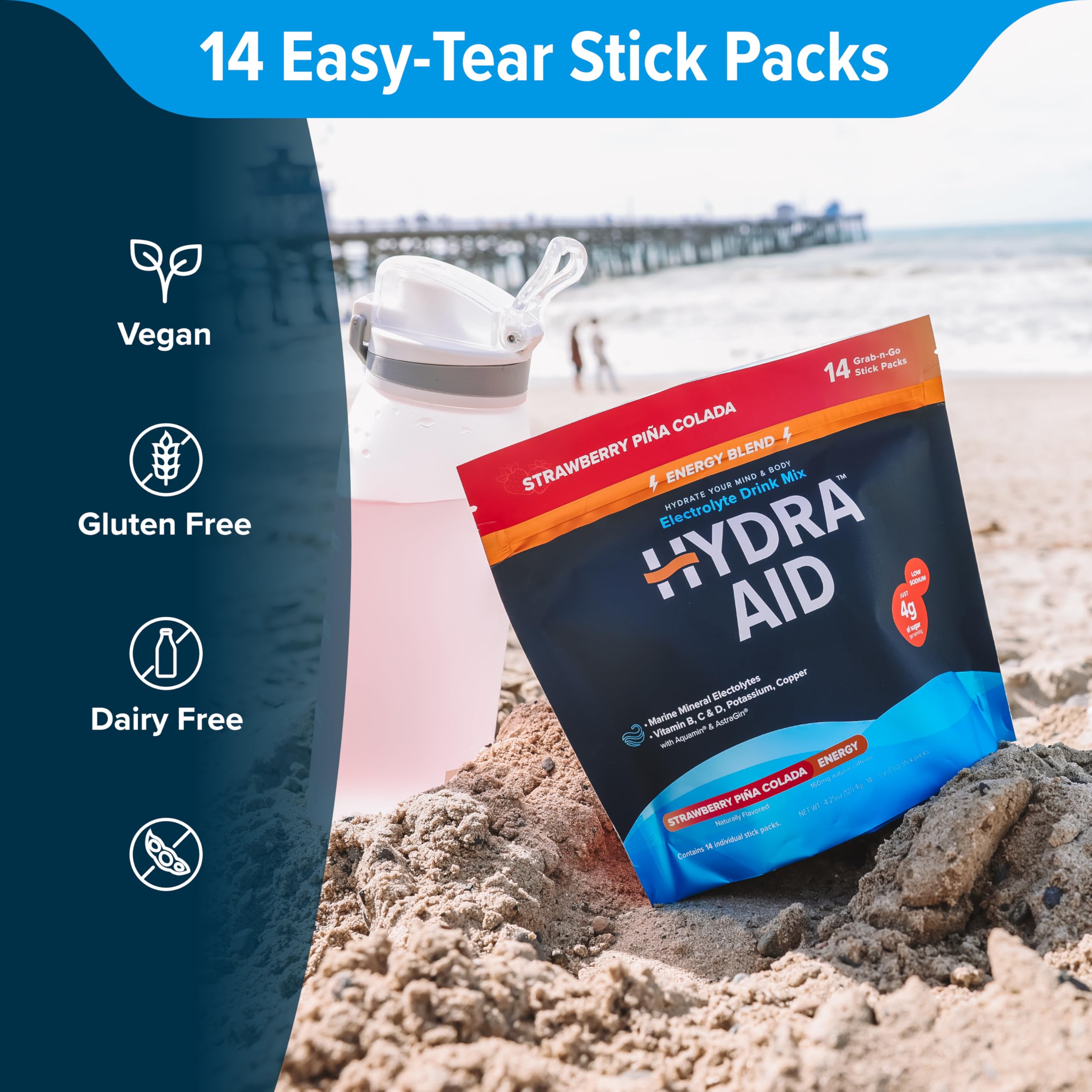 HYDRA AID travel-friendly hydration sticks in a bottle