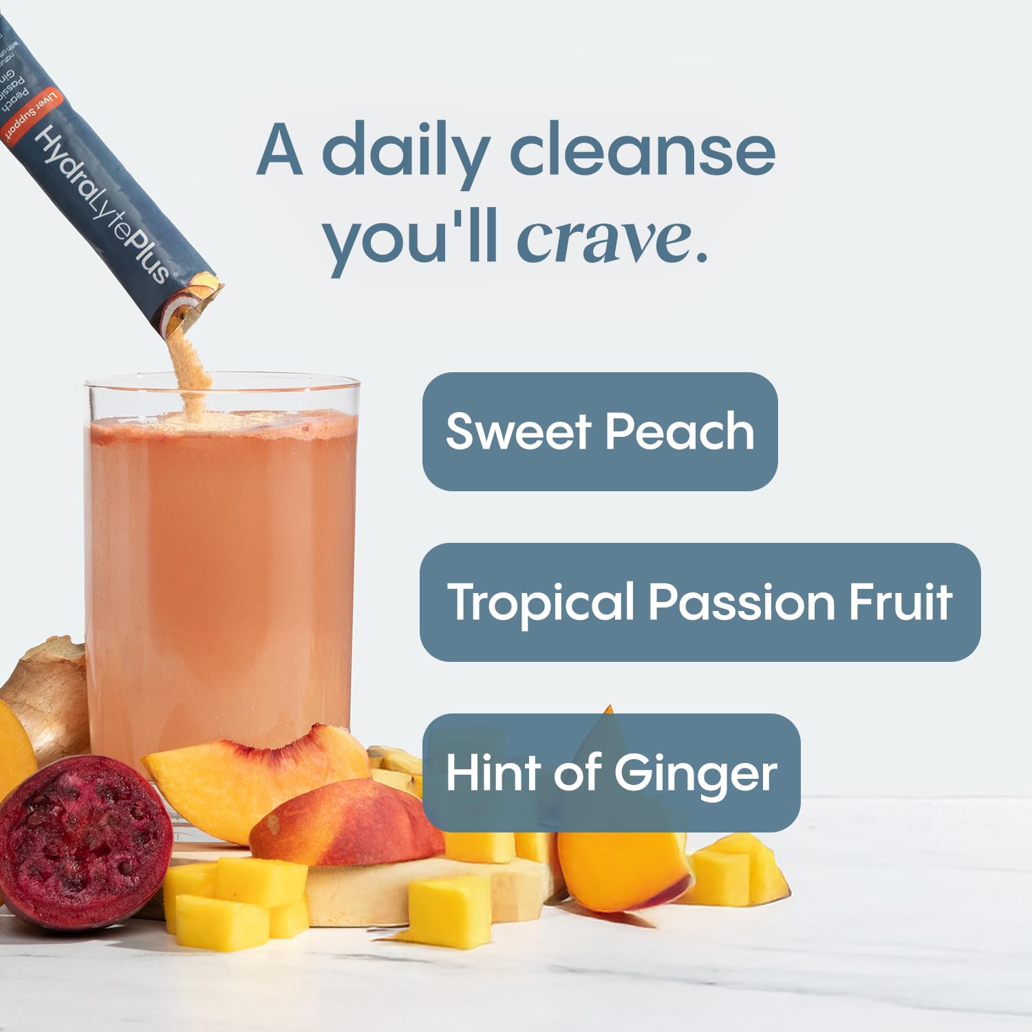 Hydralyte Liver Support green tea extract closeup emphasizes natural energy from caffeine.