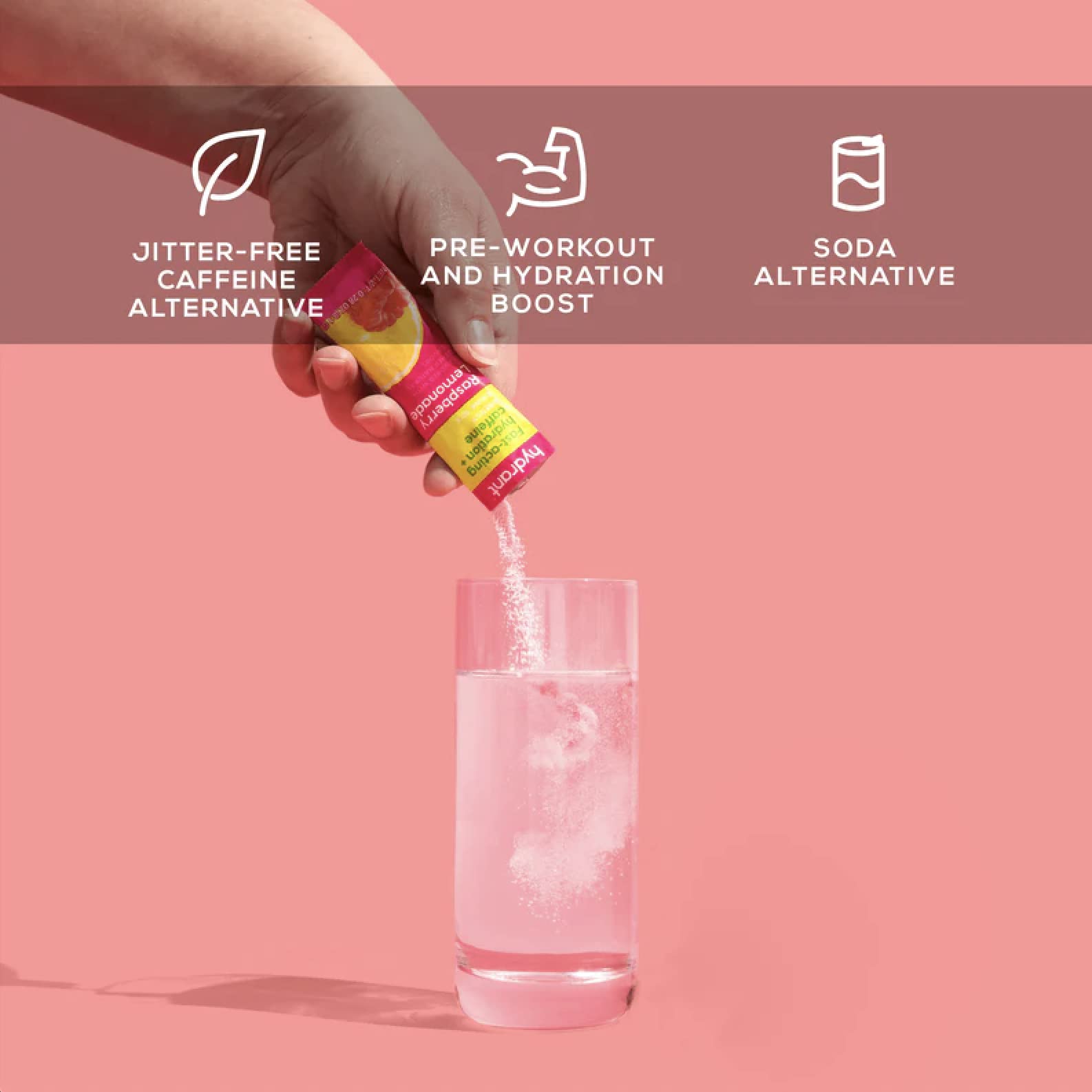 HYDRANT bottle with powder raspberry lemonade for easy dilution