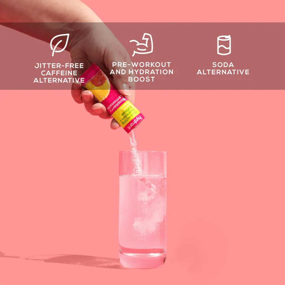 HYDRANT bottle with powder raspberry lemonade for easy dilution