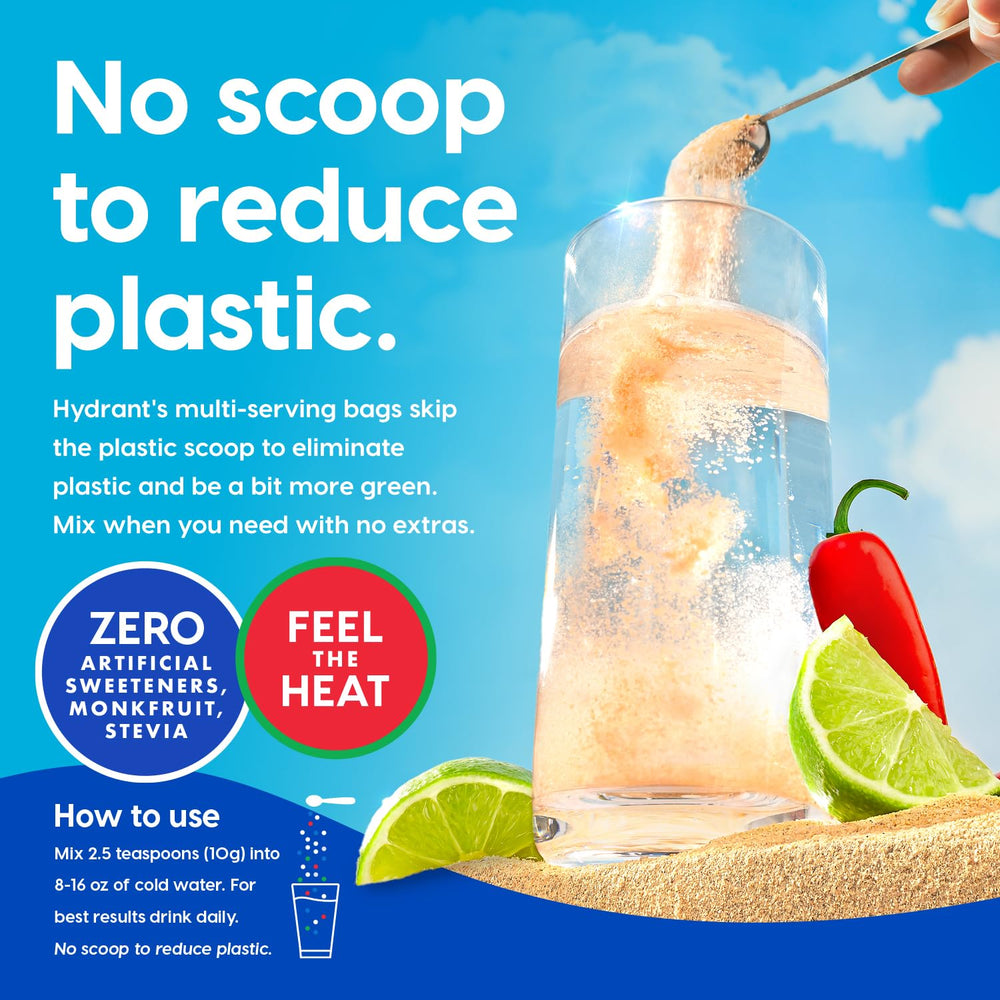 HYDRANT bulk electrolyte packaging highlights 30 servings value.