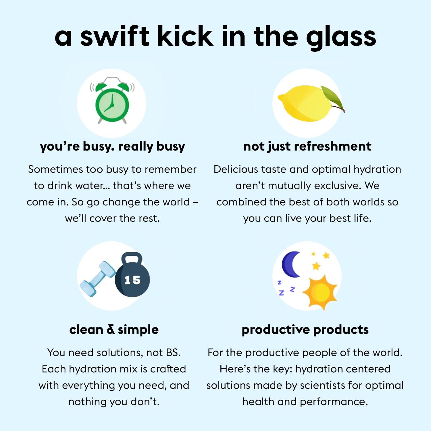 Prepared HYDRANT drink appears clear and flavorless.