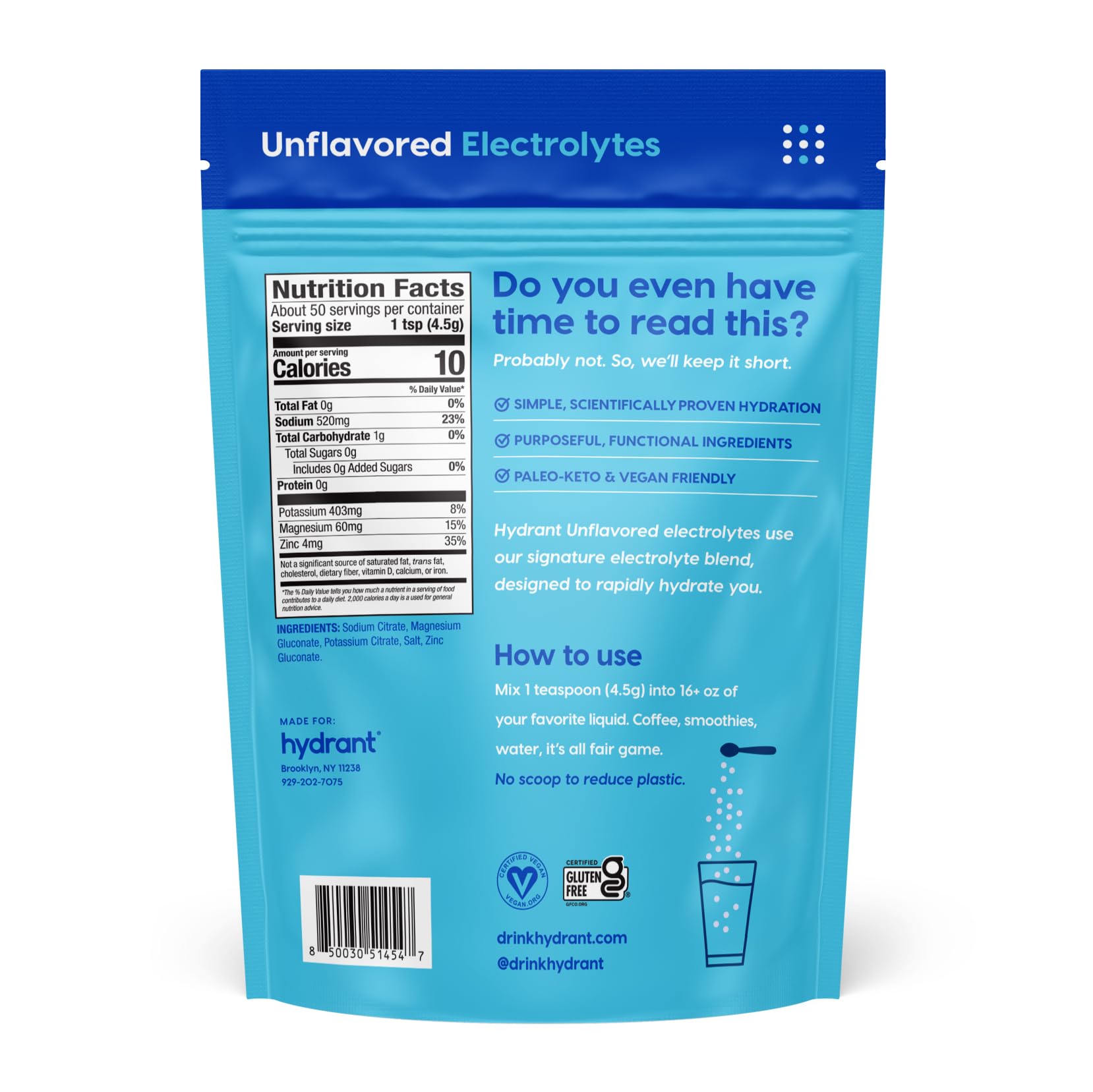 HYDRANT being poured into a glass for quick hydration.