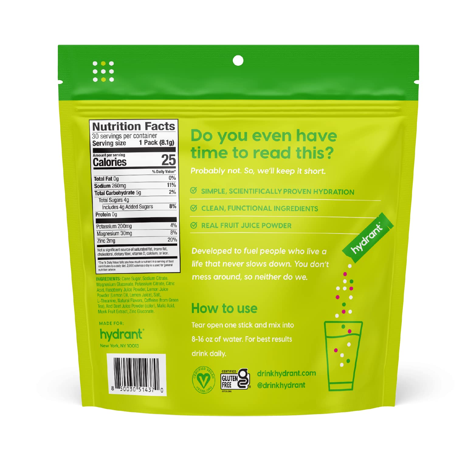 HYDRANT daily-use energy pack ready for workouts or busy days