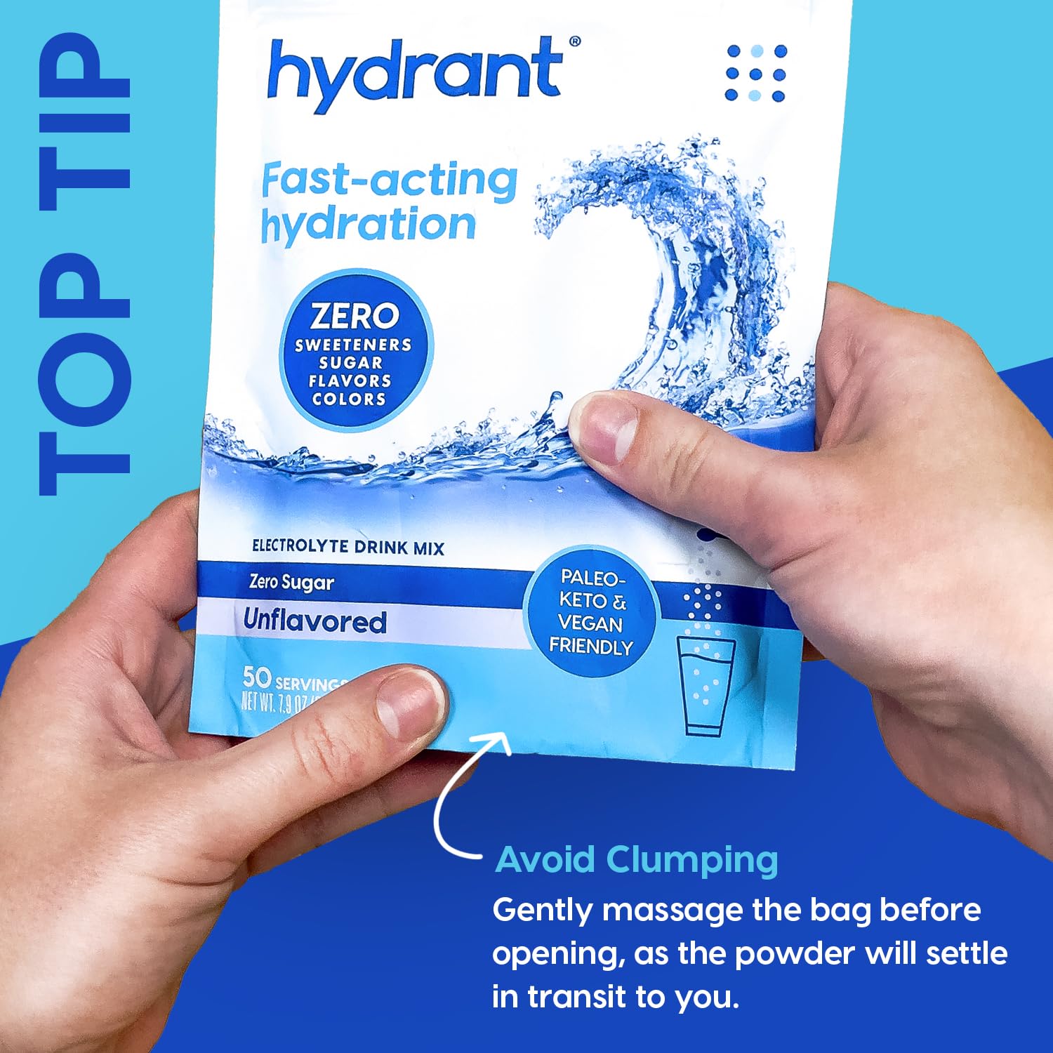 HYDRANT daily-use hydration mix suitable for workouts and travel