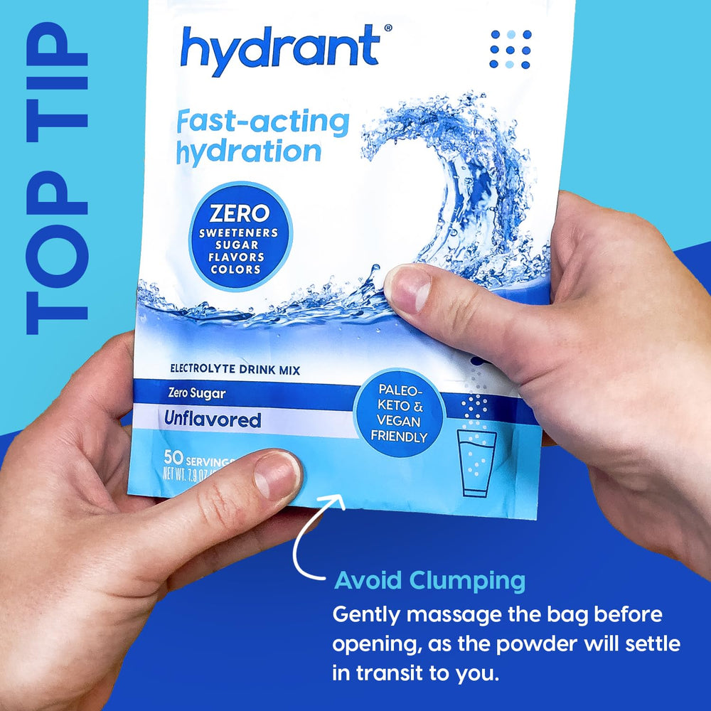 HYDRANT daily-use hydration mix suitable for workouts and travel