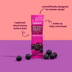 HYDRANT Elderberry flavor closeup highlighting natural taste for a gentle nightly ritual.