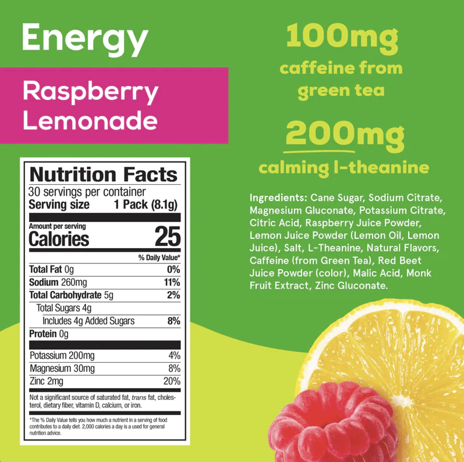 HYDRANT energy stick raspberry lemonade open pack for portable energy