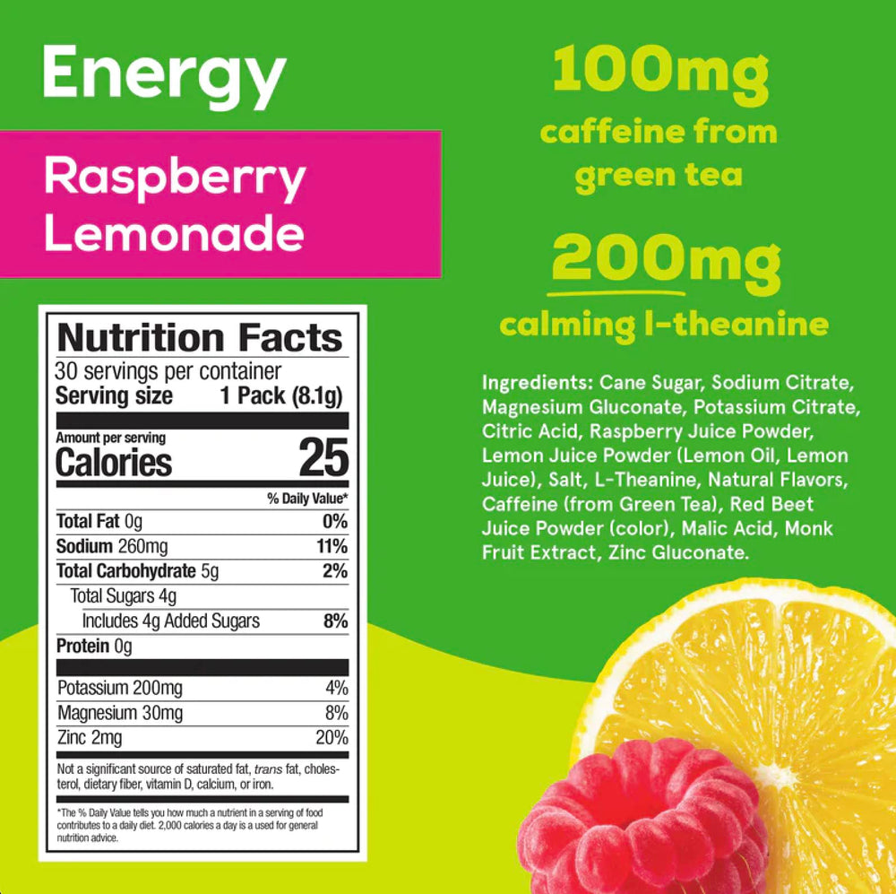 HYDRANT energy stick raspberry lemonade open pack for portable energy