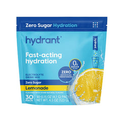 HYDRANT Hydrate lemonade stick packet for convenient on-the-go electrolytes.