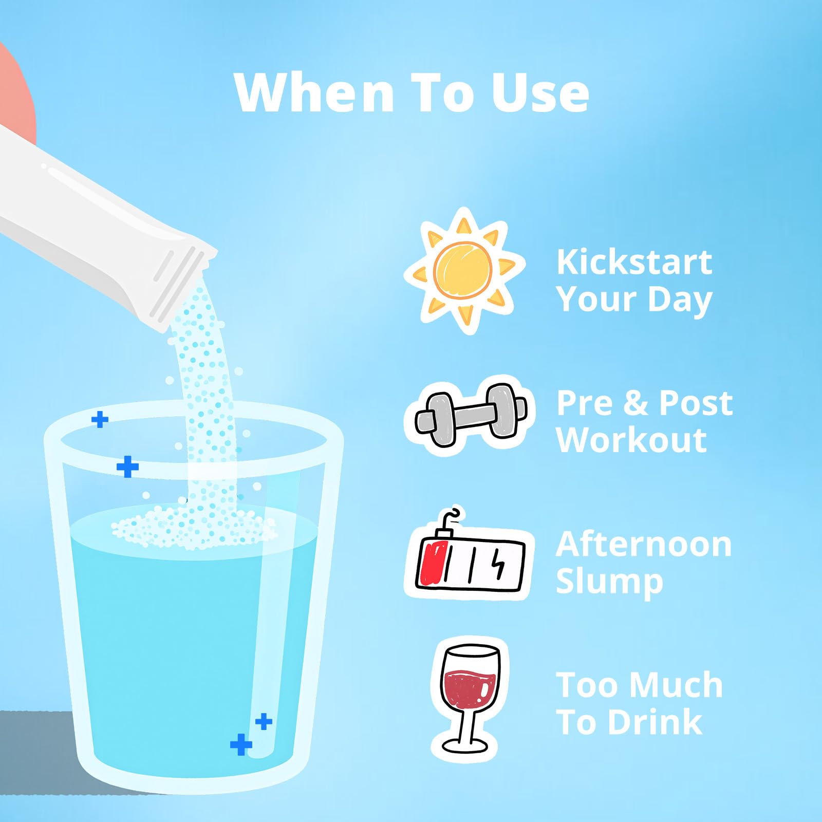 Lemonade powder being poured into a glass by HydriPulse