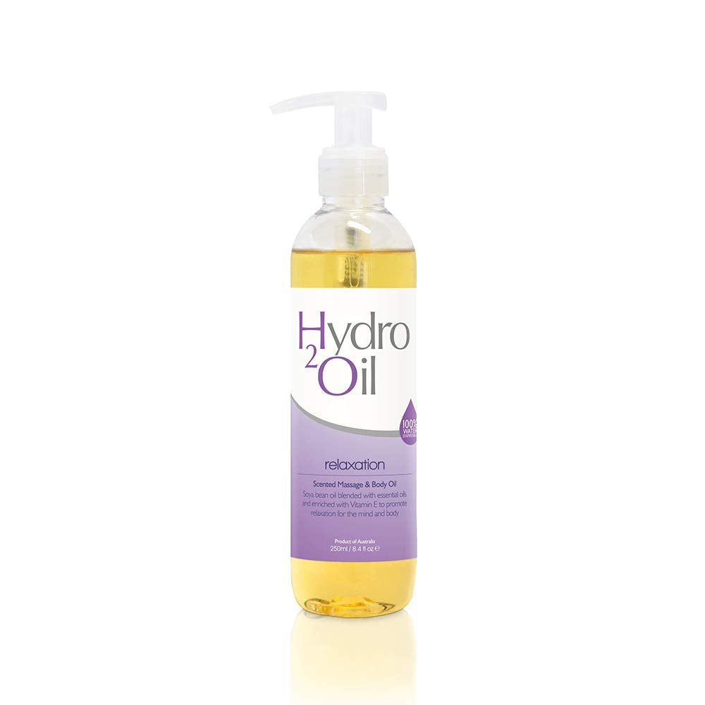 Hydro 2 Oil relaxation massage bottle with lavender scent for calm evenings