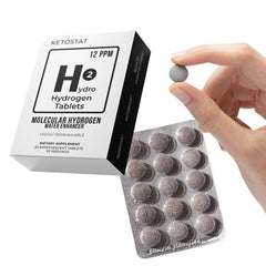 HYDRO HYDROGEN TABLETS bottle closeup for convenient hydration.