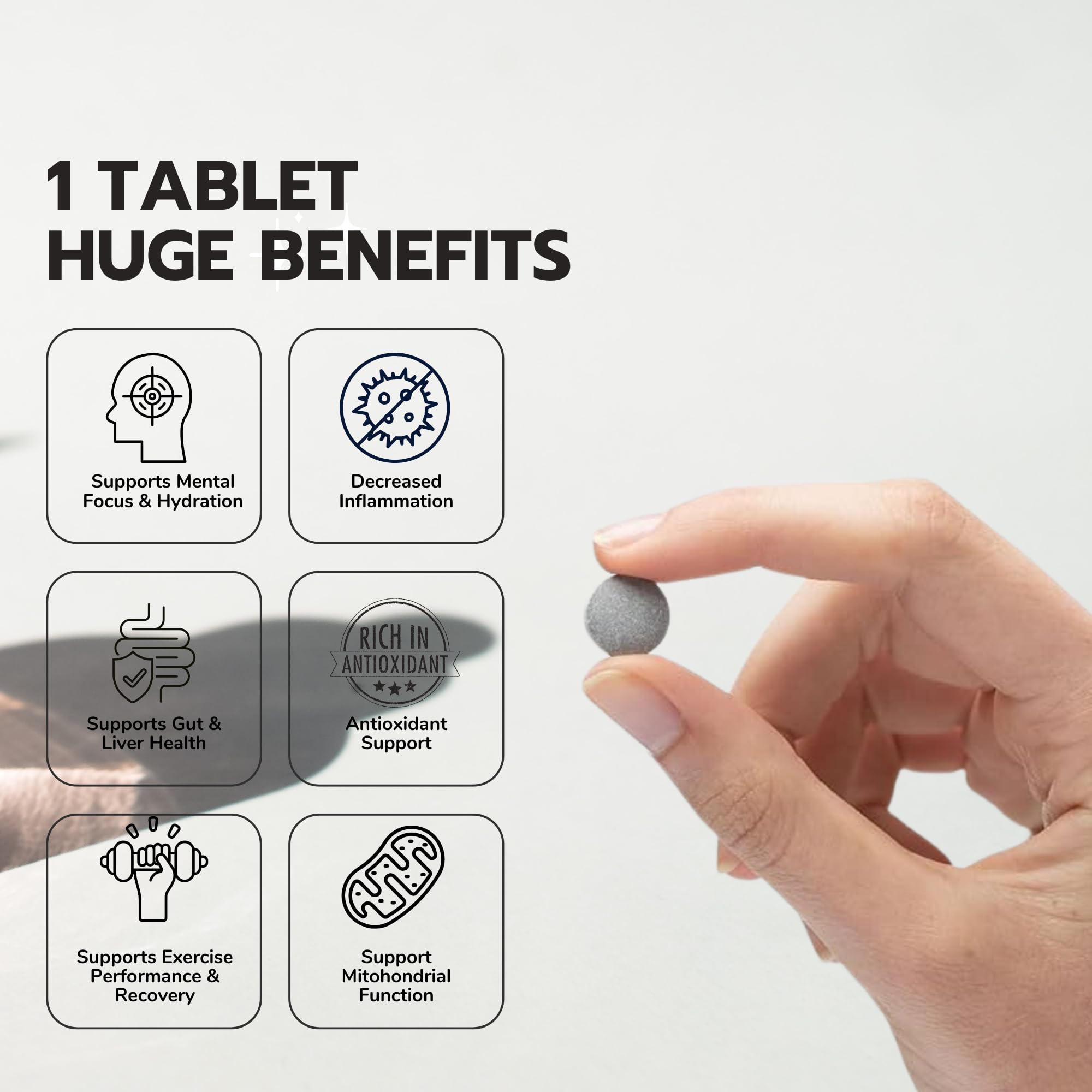 HYDRO HYDROGEN TABLETS fizzing in water for refreshing hydration.