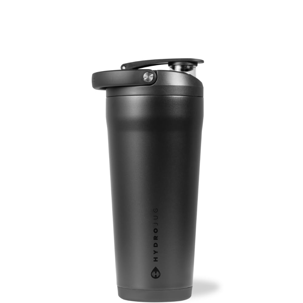 HydroJug 24oz stainless steel shaker with insulated design keeps drinks cold on workouts