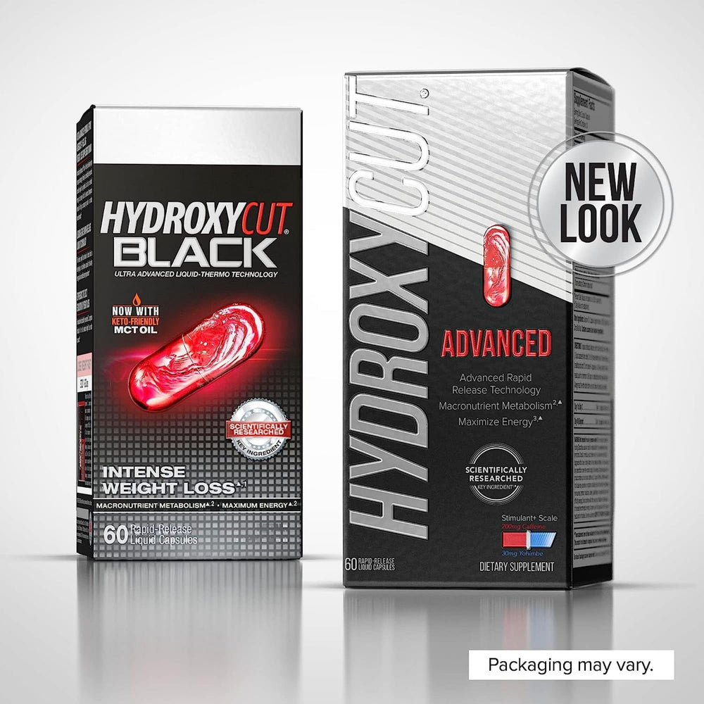 Hydroxycut Advanced rapid-release capsules close-up for quick energy on the go.