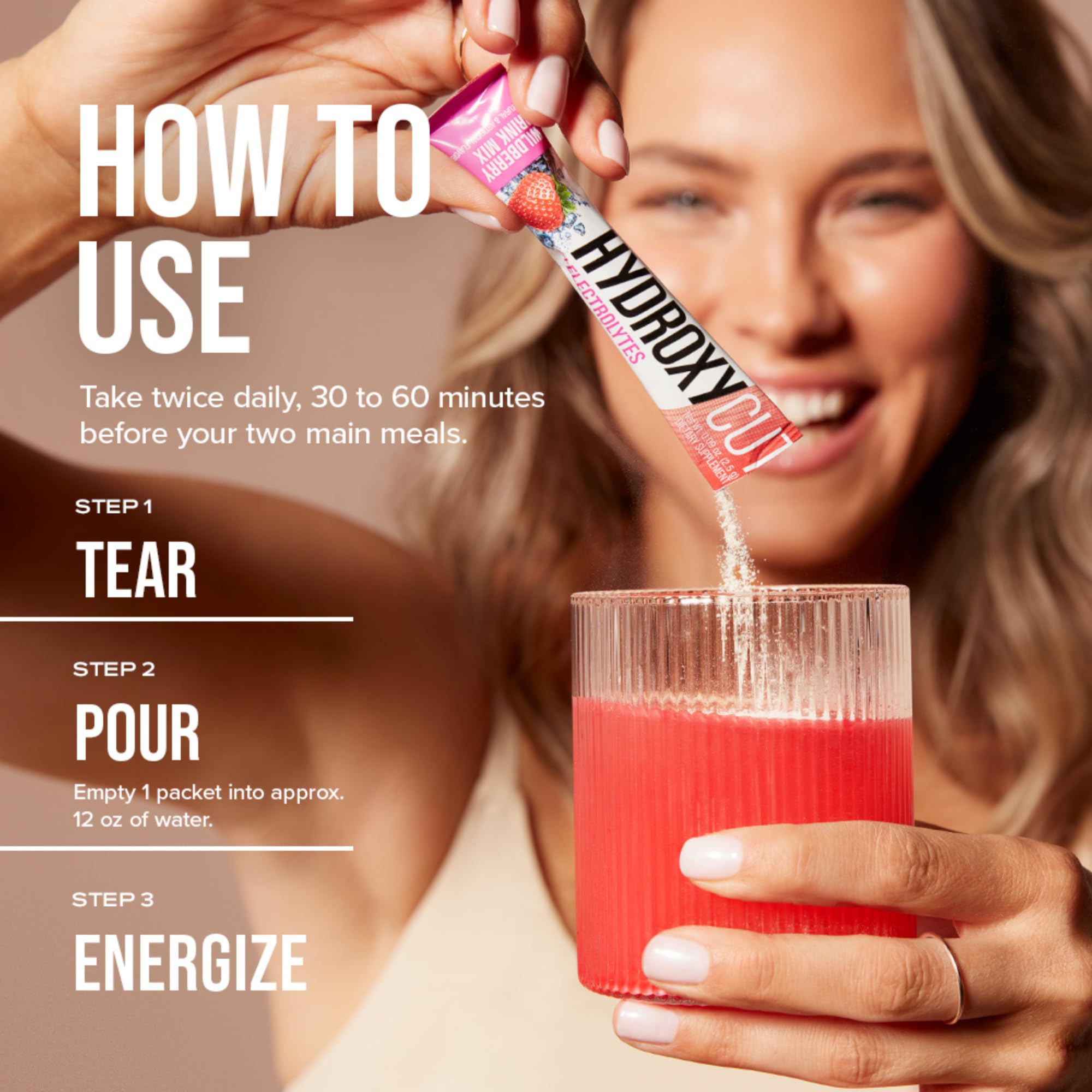 Hydroxycut Wildberry Blast sachets for easy daily use