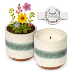 Hyggelight Edith growing candle chai ambience in a cozy living room.