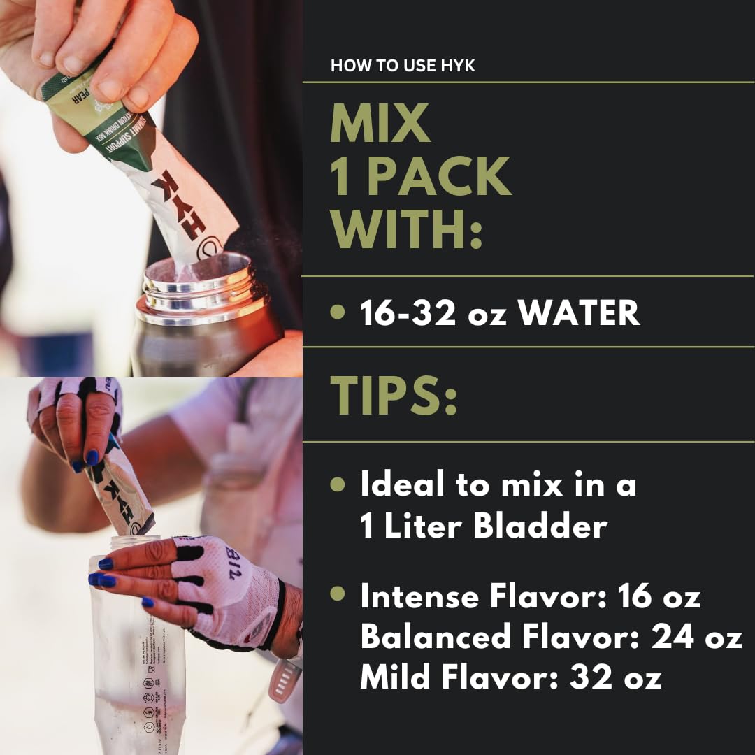 Hydration pack with HYK during ultramarathon.