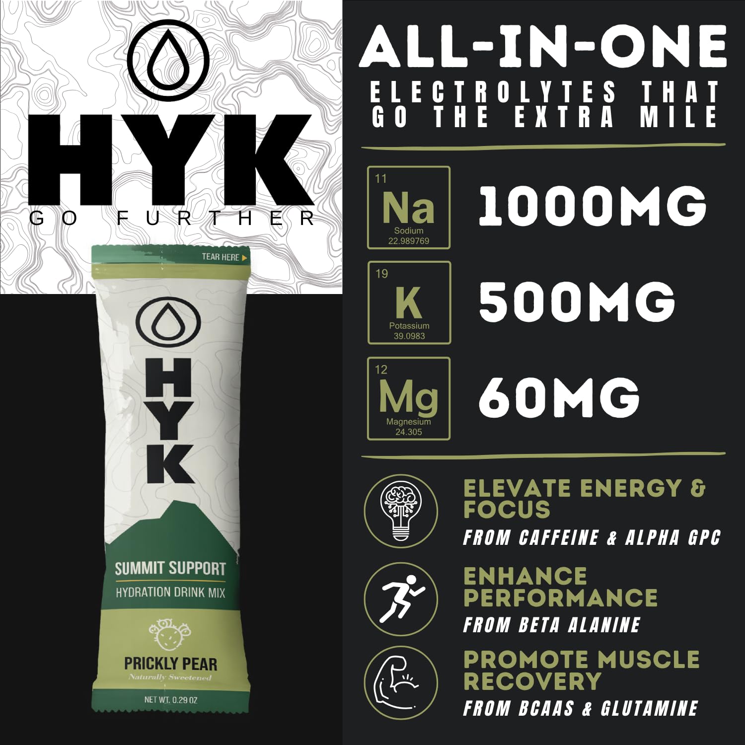 HYK Electrolyte+ stick close-up for quick mix during workouts.