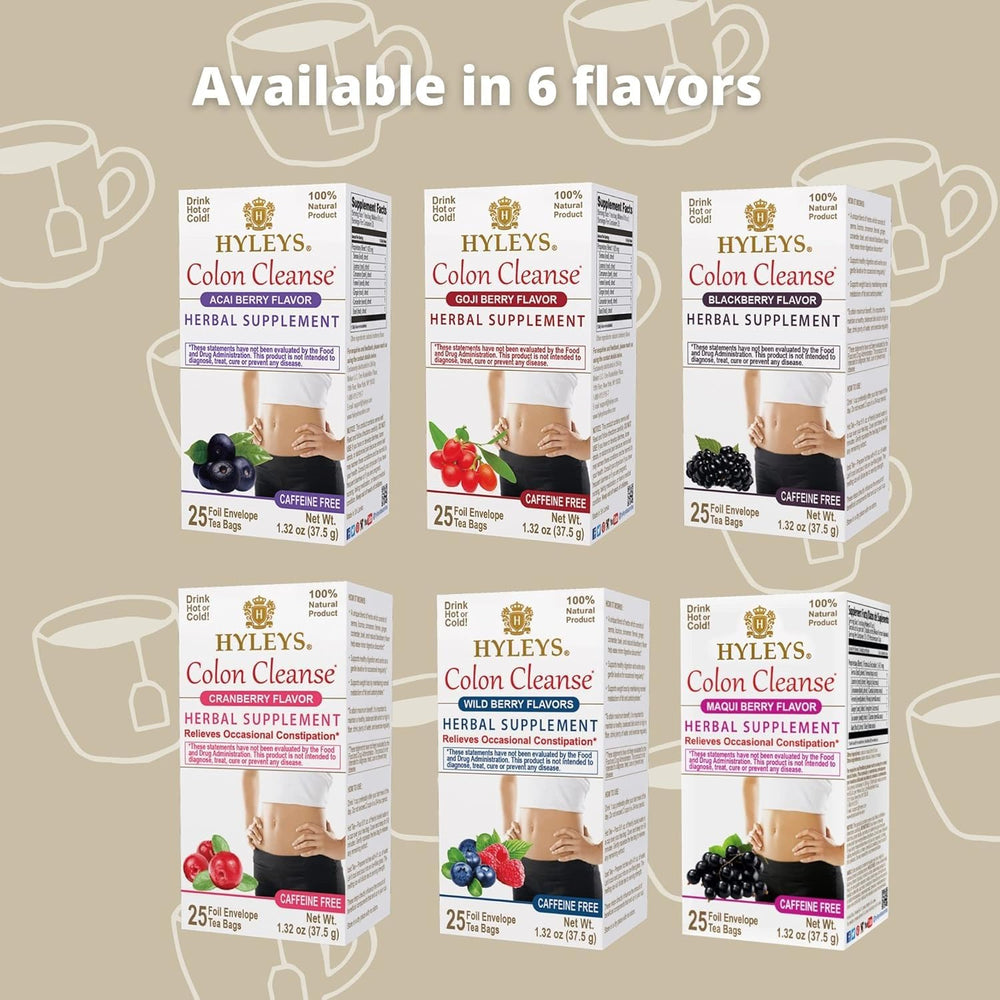 Hyleys Caffeine-free label shown on tea sachet