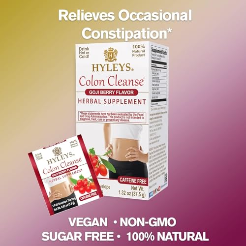 16-day cleanse concept with Hyleys Colon Cleanse Tea Goji Berry note.