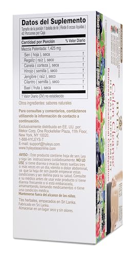Hyleys Colon Cleanse Tea bags closeup highlighting herbal blend for digestion.